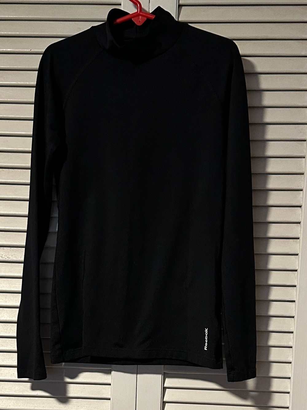 Reebok Playwarm Black Athletic Sports Long Sleeve Shirt Mock Neck Boy’s 10/12
